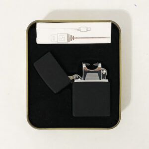 Зажигалка импульсная NB USB-215, Аккумуляторная зажигалка подарочная, USB зажигалка. Цвет: черный