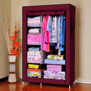 Тканевый шкаф органайзер для вещей на 2 секции складной 105х45х170см Storage Wardrobe Цвет: темно-серый